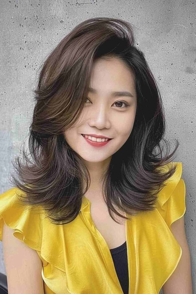 Long Layered Hair with Flip-Out Ends