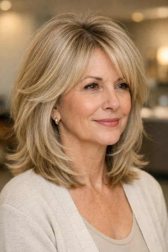 Long Layered Shag with Voluminous Face-Framing Bangs