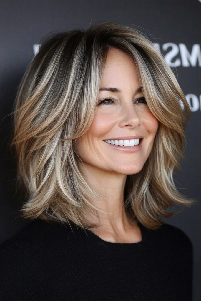 Medium Shag Cut with Face-Framing Layers and Highlights