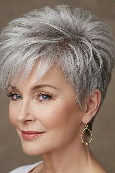 Modern Tapered Pixie Cut with Side-Swept Bangs