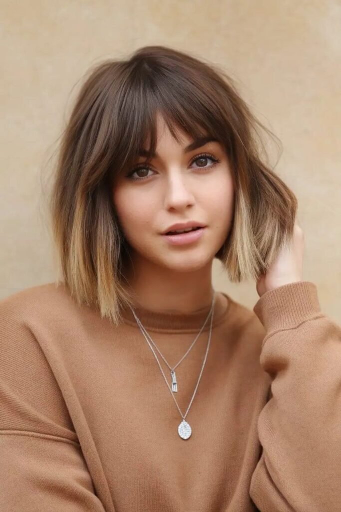 Ombre Bob with Blunt Bangs