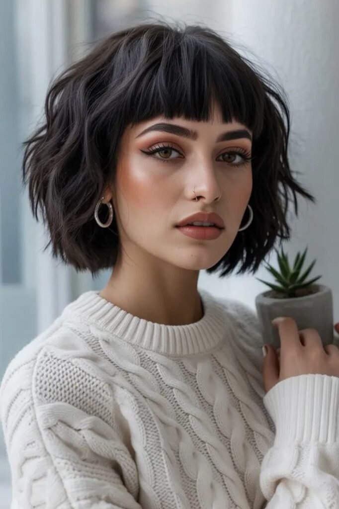Piece-y Textured Bob with Micro Fringe