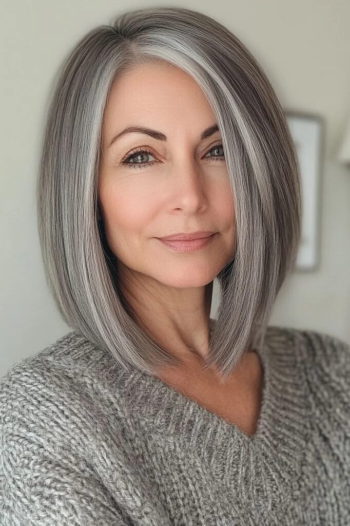 Polished Straight Bob with Center Parting