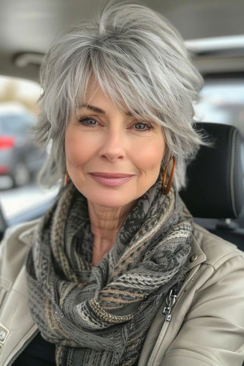 Shaggy Layered Bob with Bangs