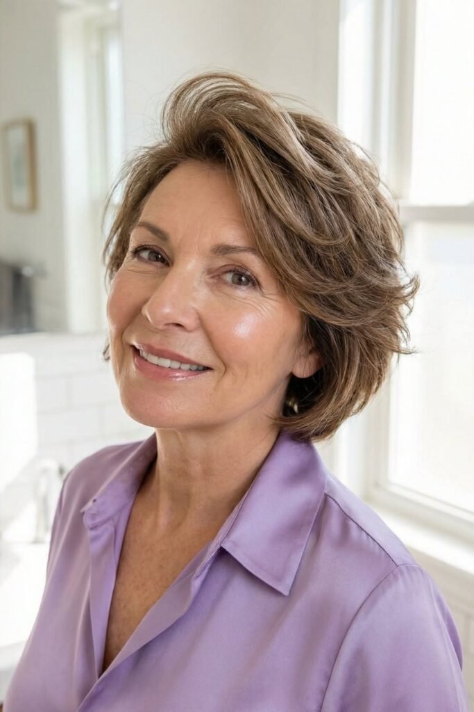 Shaggy Layered Bob with Side-Swept Volume