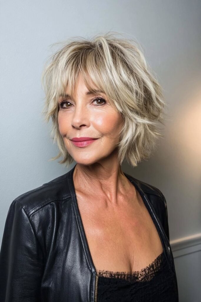Shaggy Layered Bob with Wispy Bangs