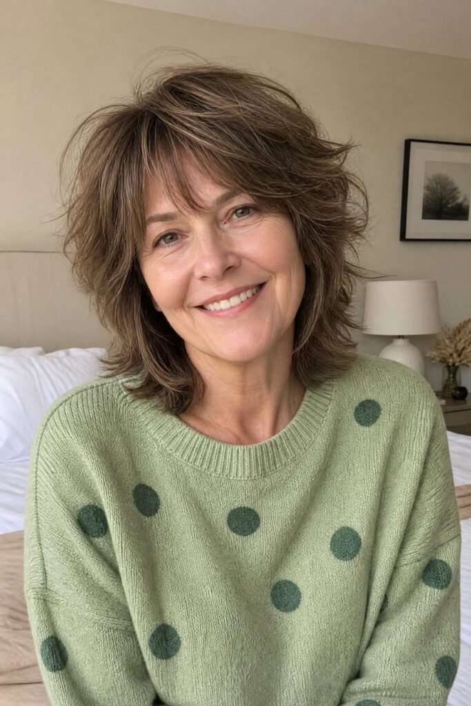 Shaggy Shoulder-Length Cut with Textured Layers