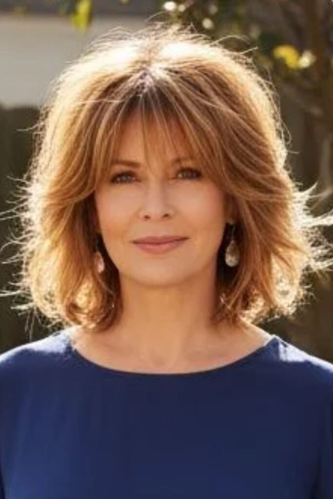 Shaggy Textured Bob with Wispy Bangs