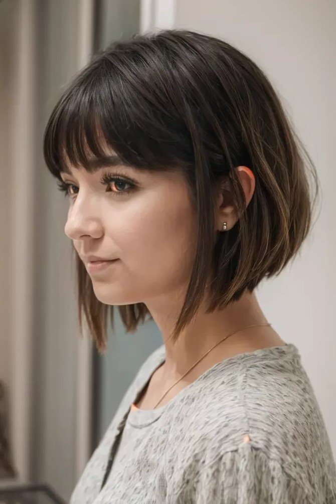 Short Bob with Direct Bangs and Soft Layers