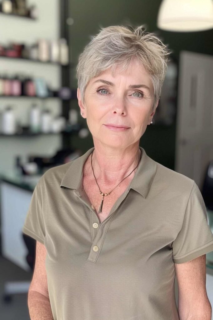 Short Cropped Pixie Cut with Side-Swept Fringe