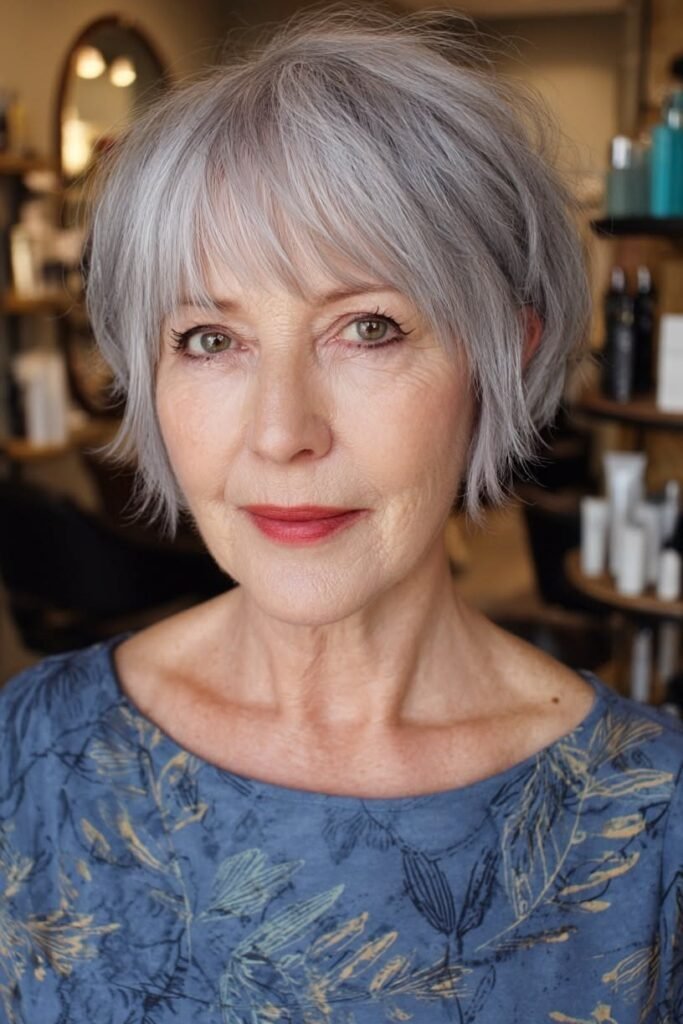 Short Tousled Pixie Bob with Bangs