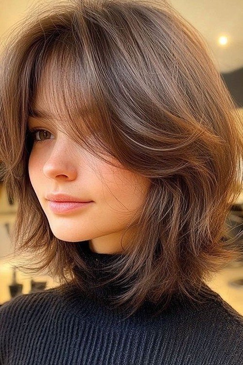 Shoulder-Length Layered Bob with Soft Volume