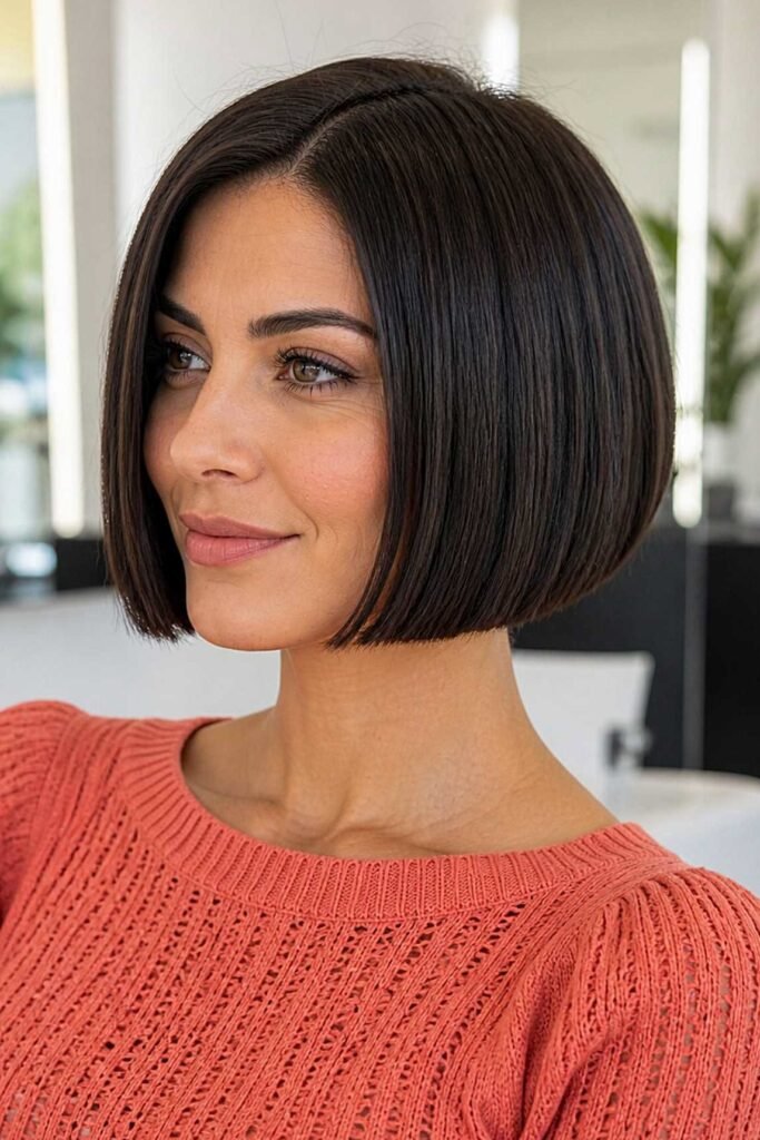 Sleek Blunt Dark Bob