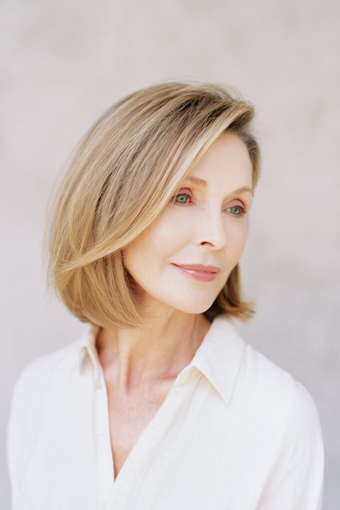 Sleek Bob with Side Parting