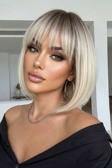  Sleek Bob with Straight Fringe