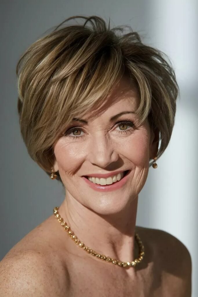 Sleek Layered Bob with Side-Swept Fringe