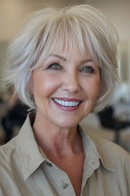 Sleek Modern Bob with Piece-y Bangs