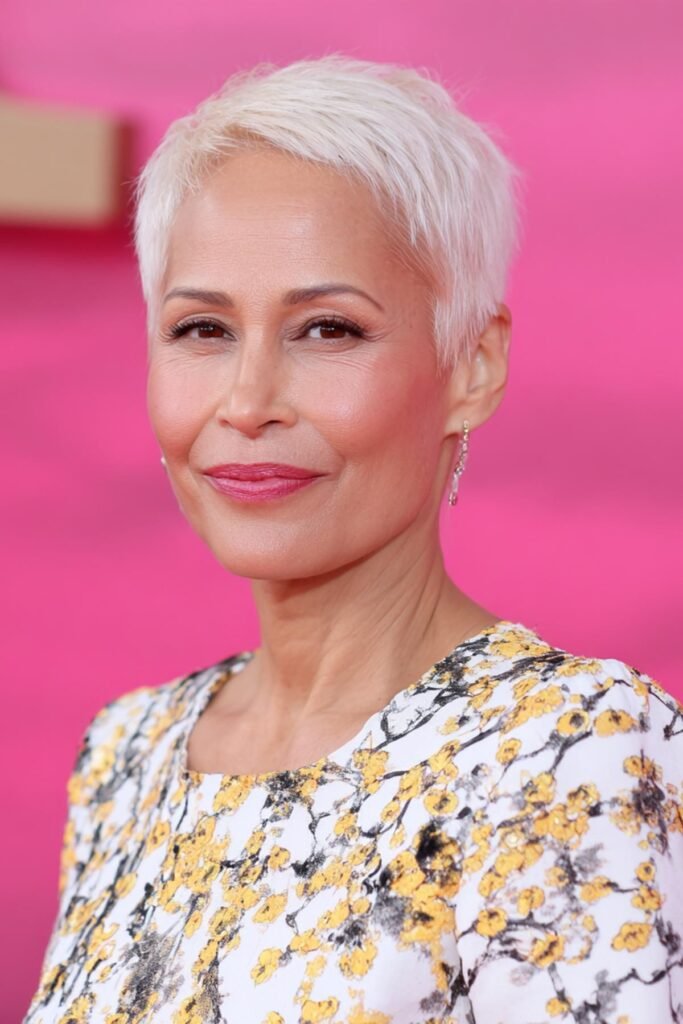 Sleek Platinum Pixie Cut