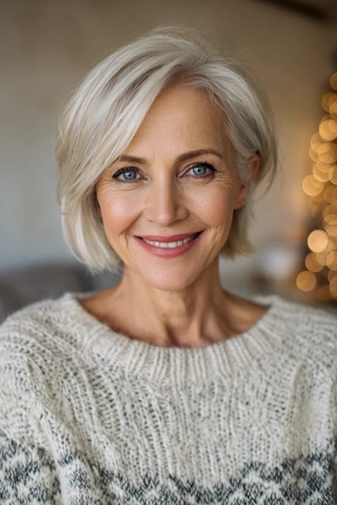 Sleek Short Bob with Deep Side Part