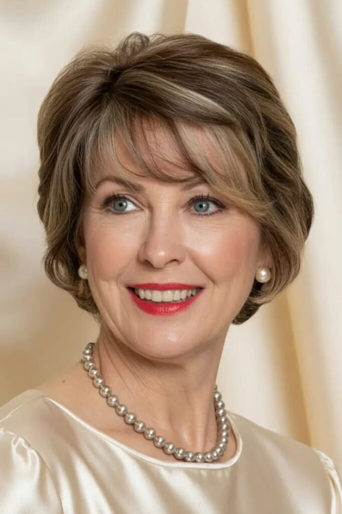 Sleek Short Layered Bob with Side-Swept Bangs