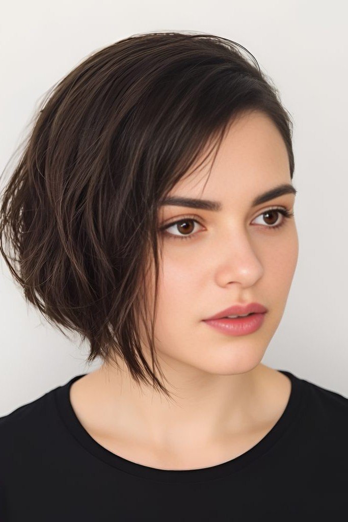 Sleek Side-Parted Chin-Length Bob