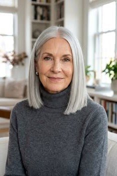 Sleek Straight Bob with Center Part
