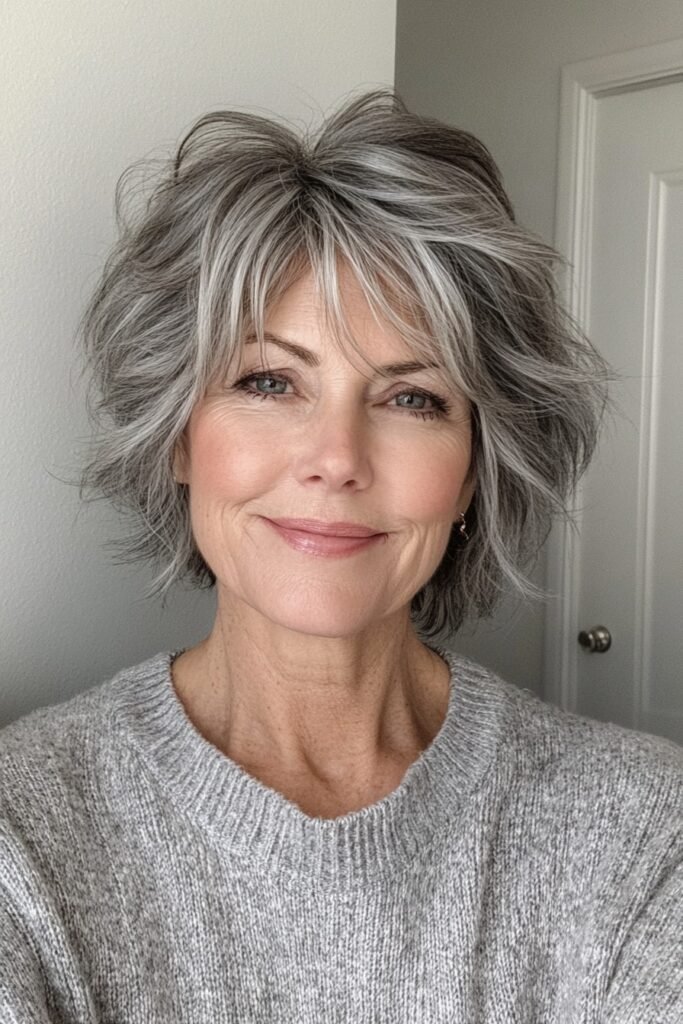 Soft Layered Bob with Face-Framing Curtain Bangs