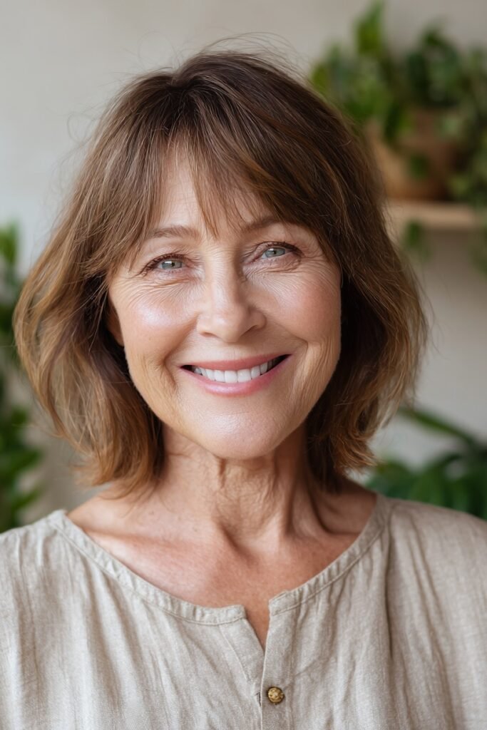Soft Layered Bob with Piece-Y Bangs