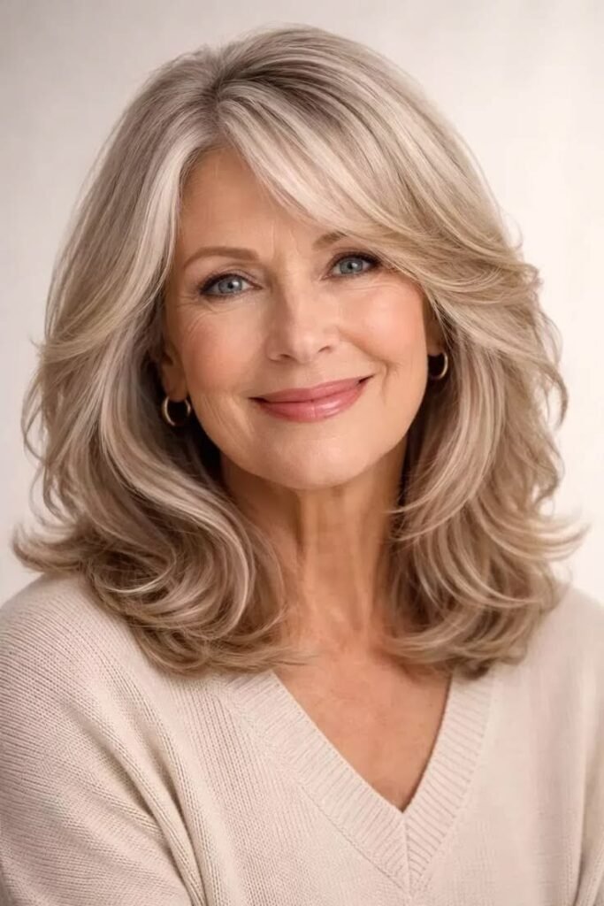 Soft Layered Bob with Side Parting