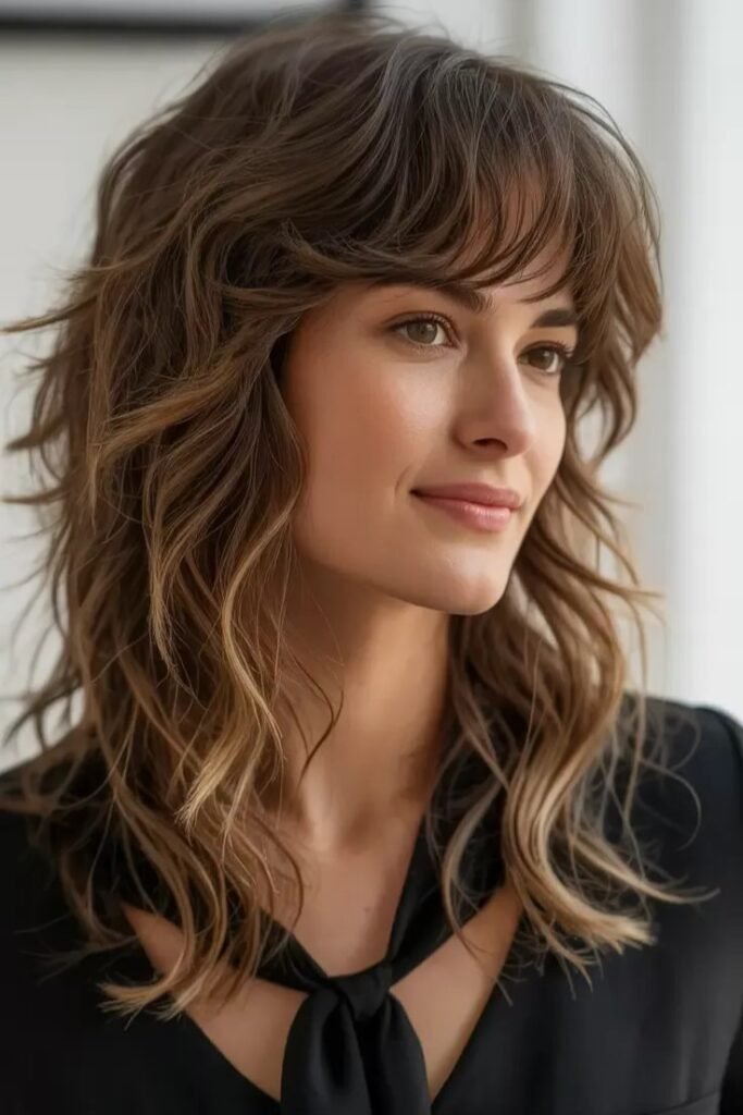 Soft Layered Shag with Wispy Bangs