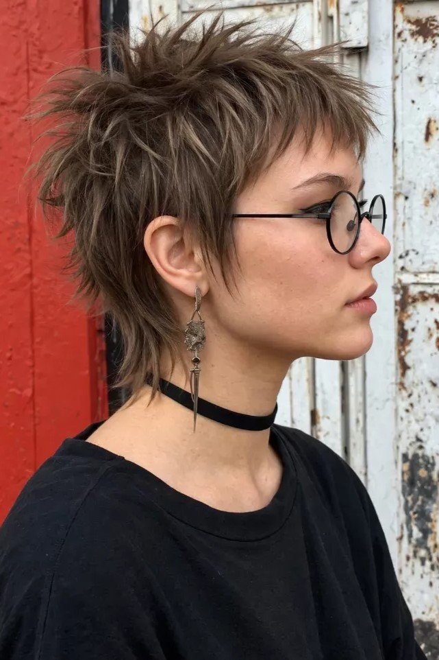 Spiky Textured Shag with Micro Bangs