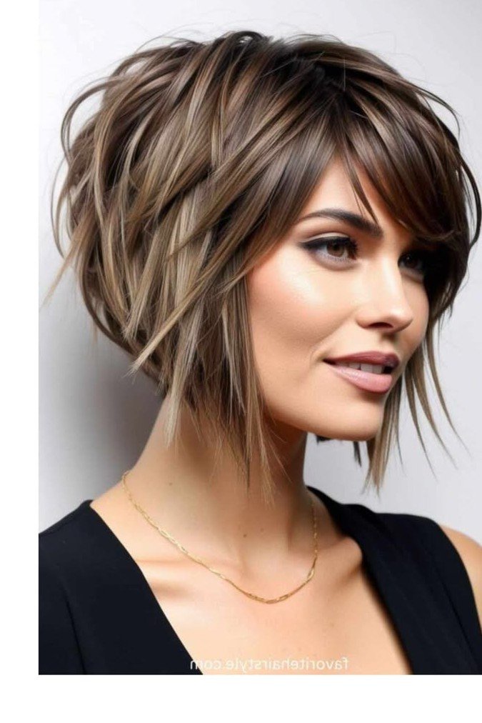 Stacked Angled Bob with Layers