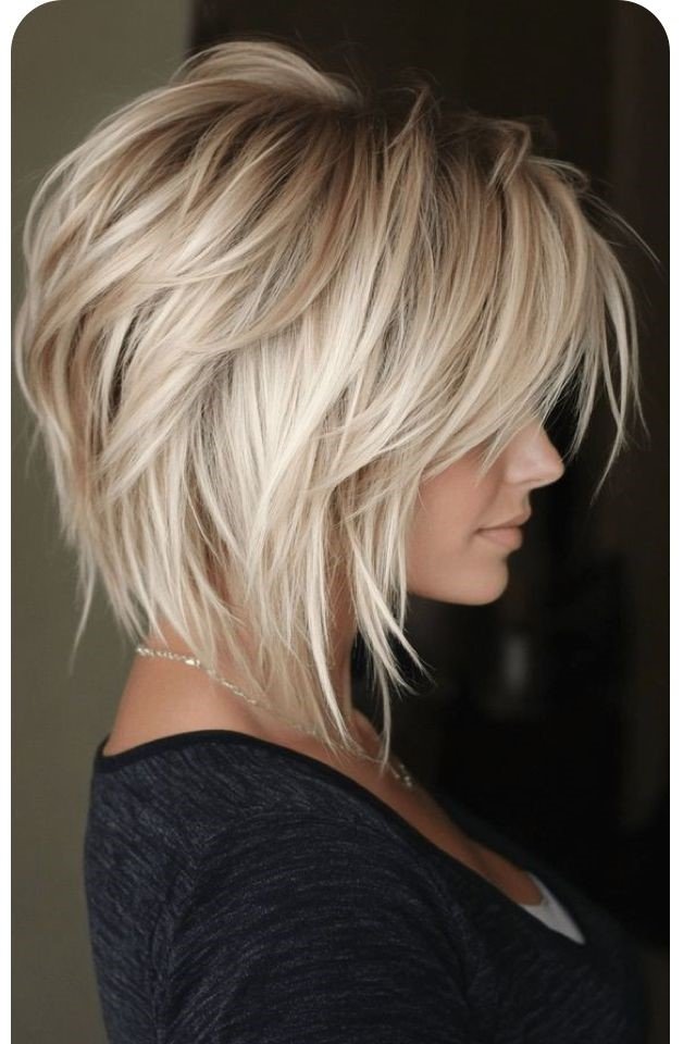 Stacked Angled Bob with Long Front Layers