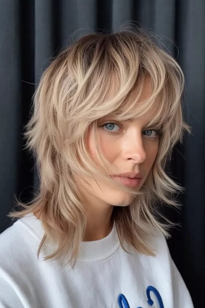 Textured Blonde Shag with Soft Layers