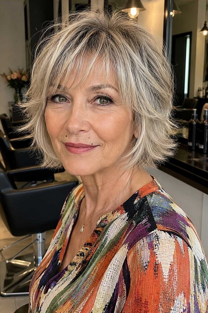 Textured Bob with Curtain Bangs