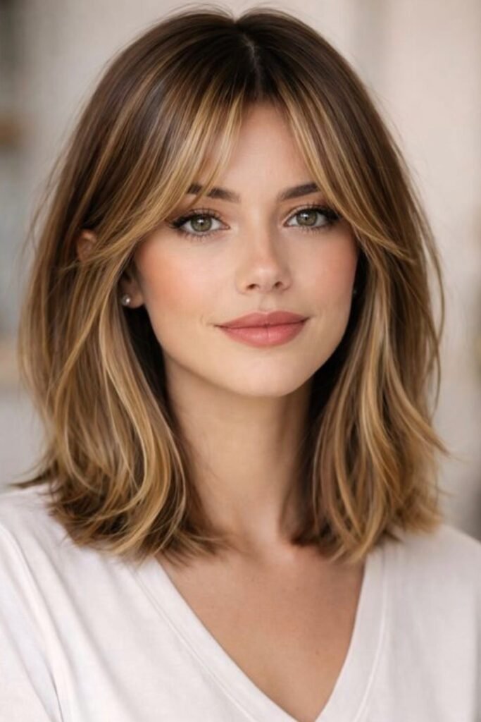 Textured Bob with Curtain Bangs