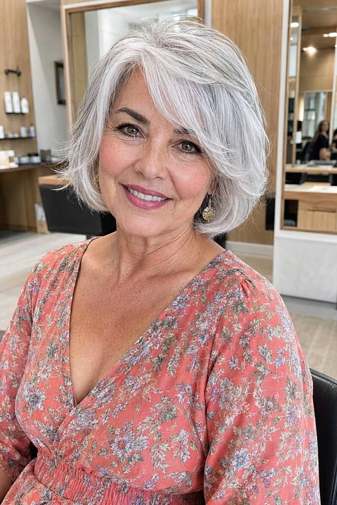 Textured Bob with Curtain Bangs