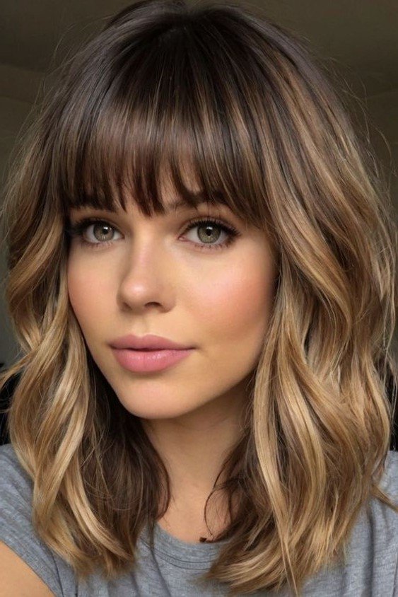 Textured Bob with Full Bangs