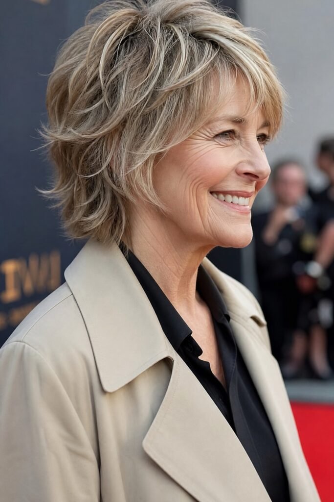 Textured Bob with Layers and Soft Bangs