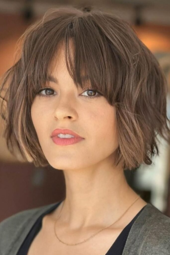 Textured Bob with Piece-y Bangs