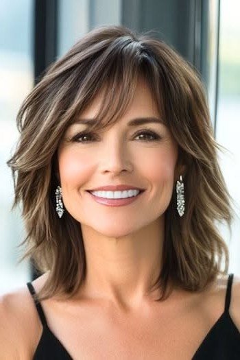 Textured Bob with Side-Swept Bangs