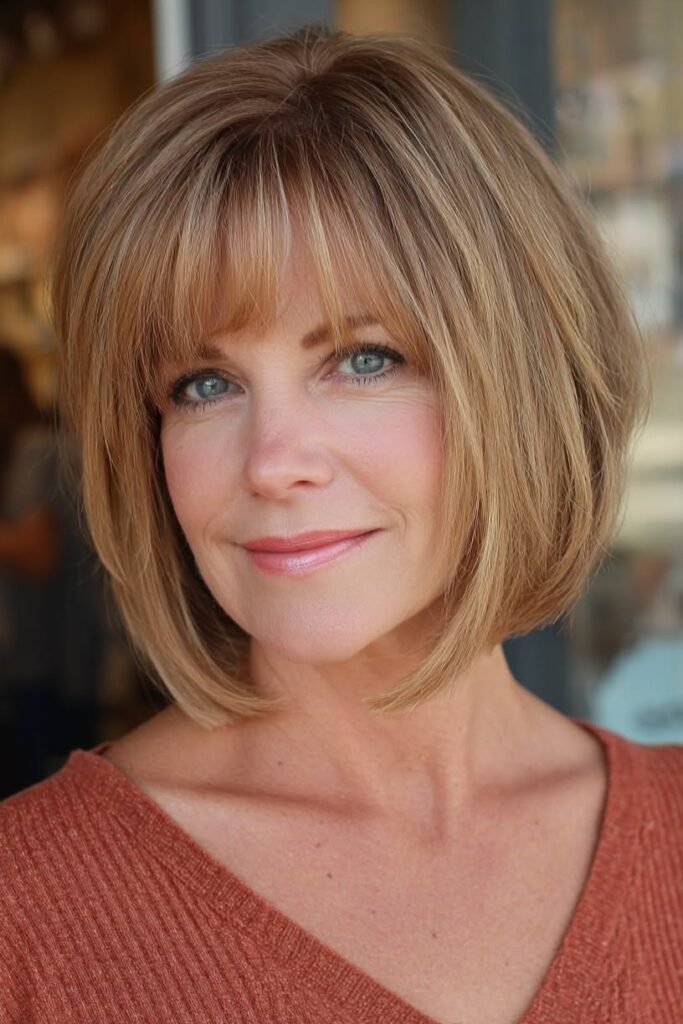 Textured Bob with Soft Bangs
