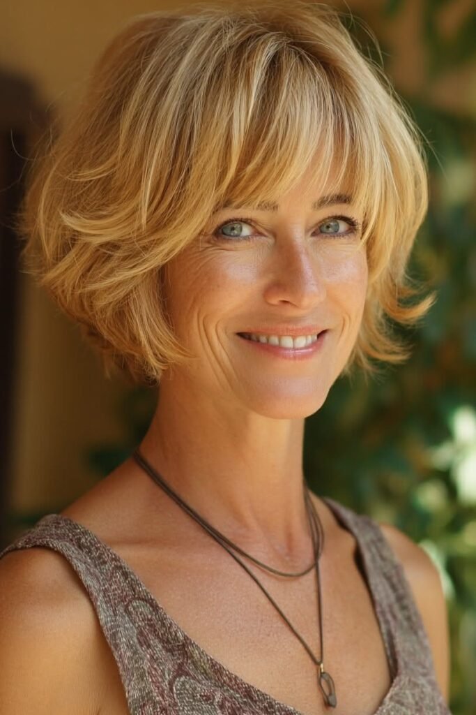 Textured Bob with Soft Fringe