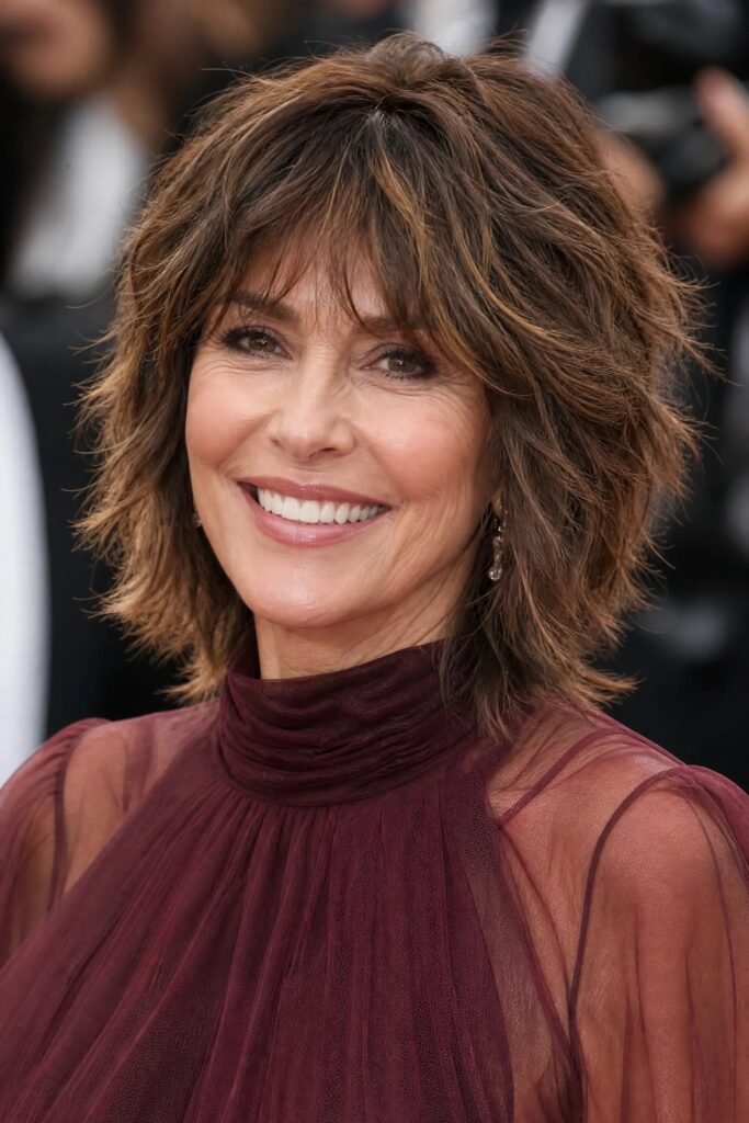 Textured Choppy Bob with Bangs
