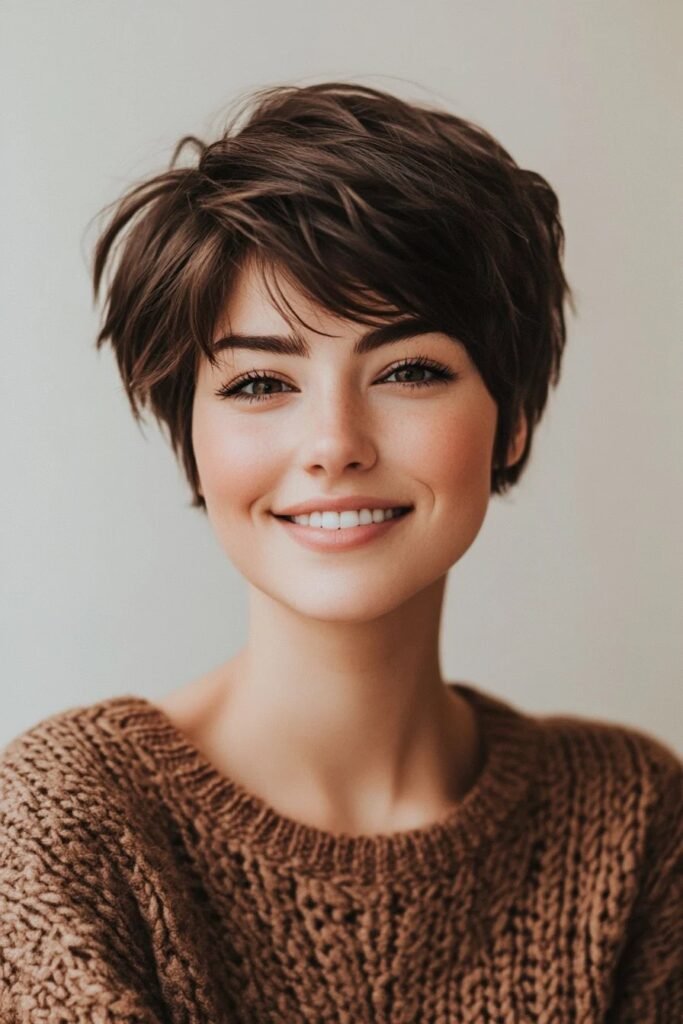 Textured Choppy Bob with Side-Swept Bangs