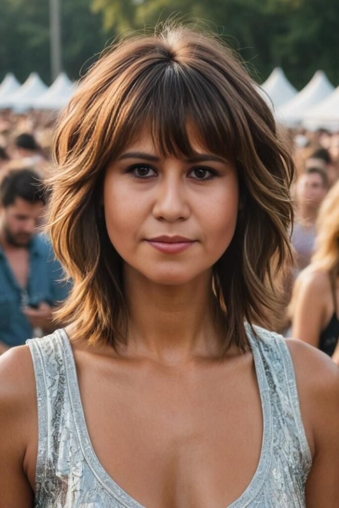 Textured Choppy Bob with Soft Bangs