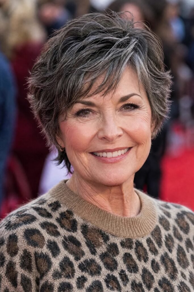 Textured Choppy Cut with Side-Swept Bangs