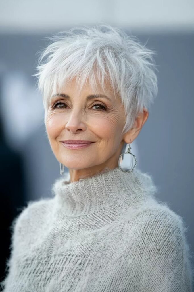 Textured Pixie Cut with Side-Swept Bangs