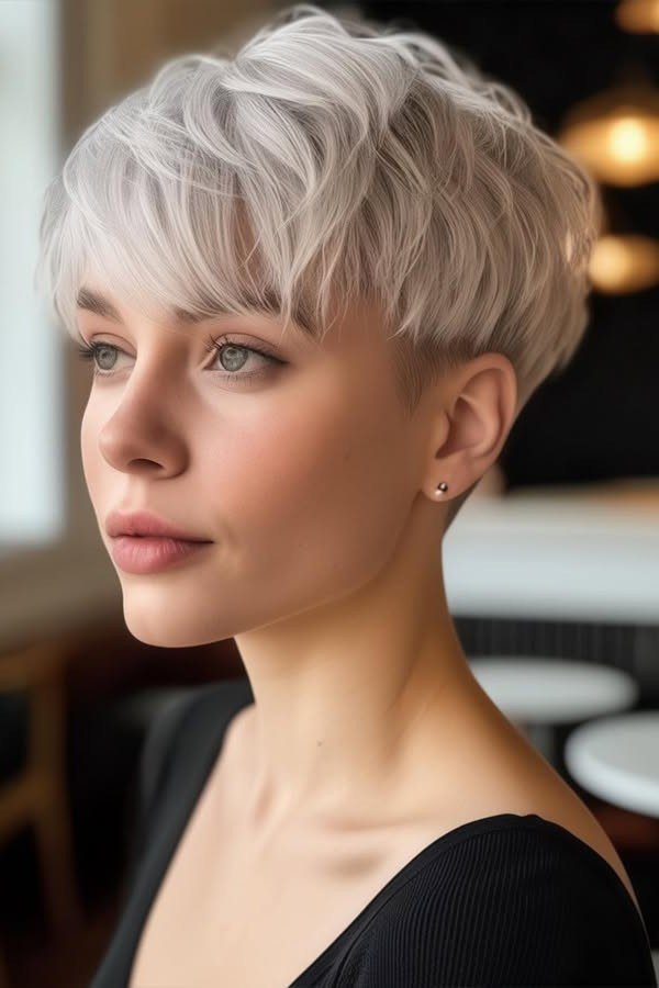 Textured Pixie Cut with Soft Fringe