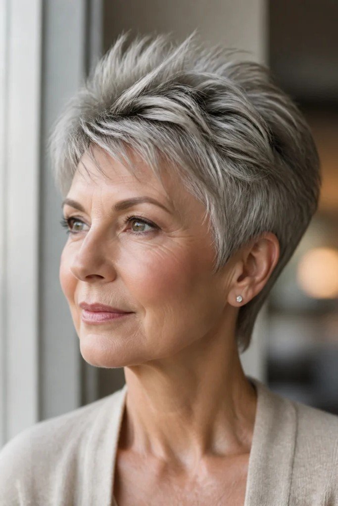 Textured Pixie Cut with Spiky Crown